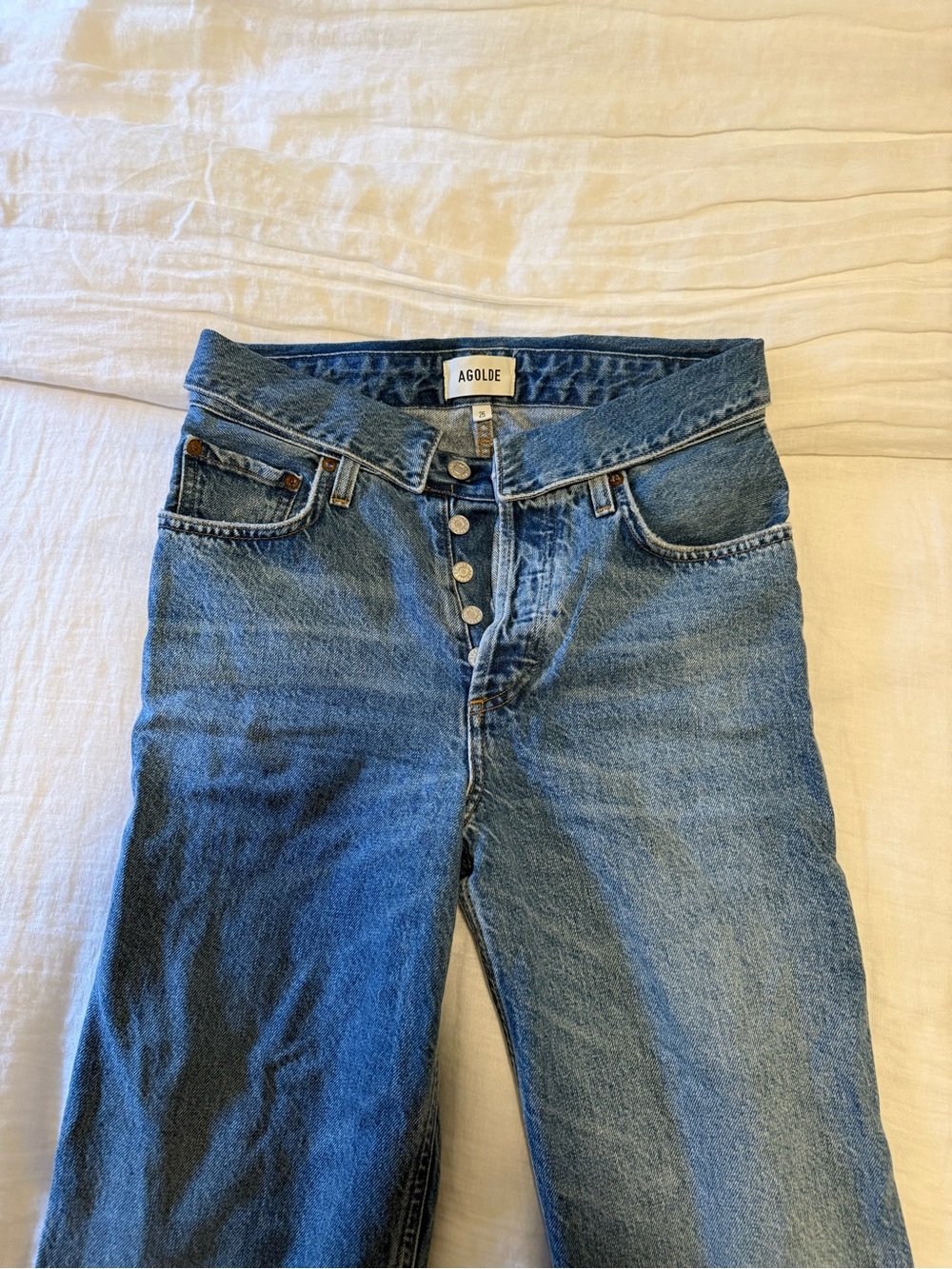 Agolde High-Rise Foldover Jeans